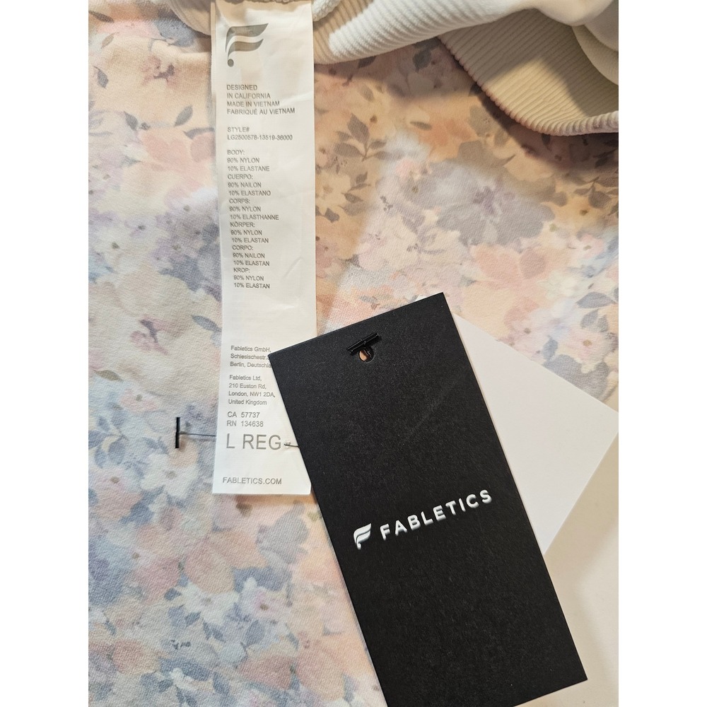 Fabletics Seamless Leggings Womens L Floral Pink Scrunched High Waist Yoga New - Picture 3 of 5